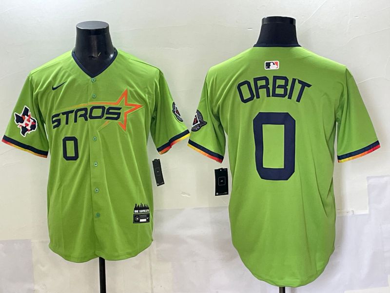 Men 2025 Houston Astros #0 Orbit Green Three generations Joint Name Nike MLB Jersey style 7->houston astros->MLB Jersey